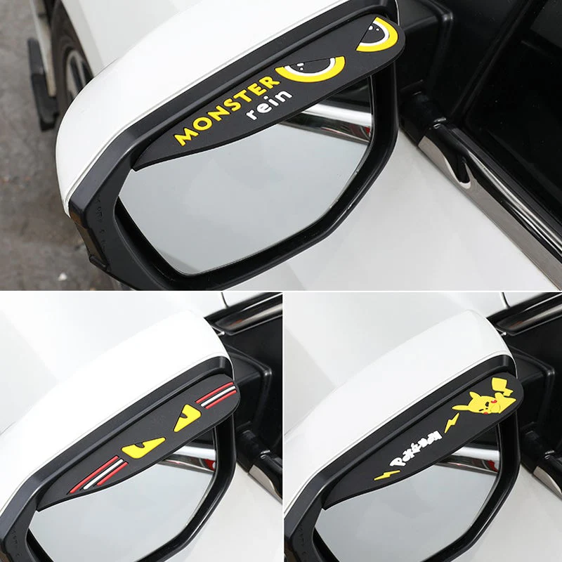 Rain Visor Guards Rubber Side Mirror Rai...