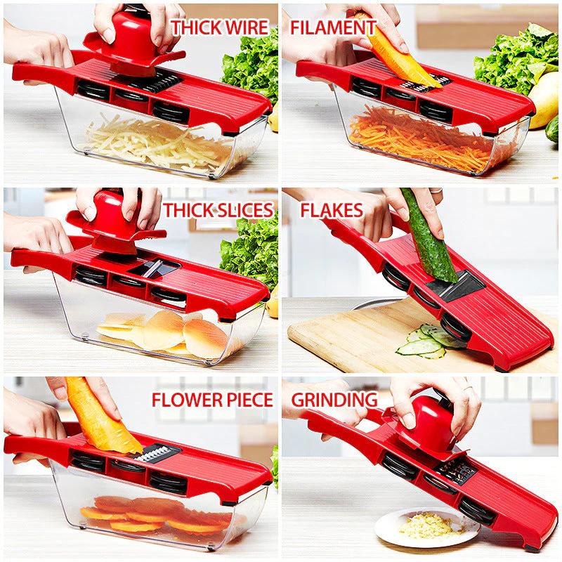 Vegetable Cutter with Six Steel Blades Vegetable Cutter with Six Steel Blades