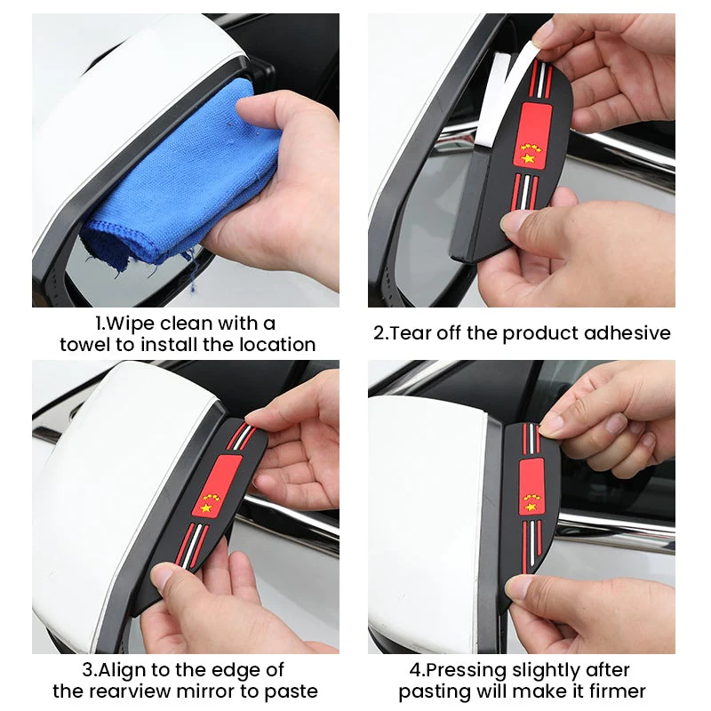 Rain Visor Guards Rubber Side Mirror Rain Eyebrow