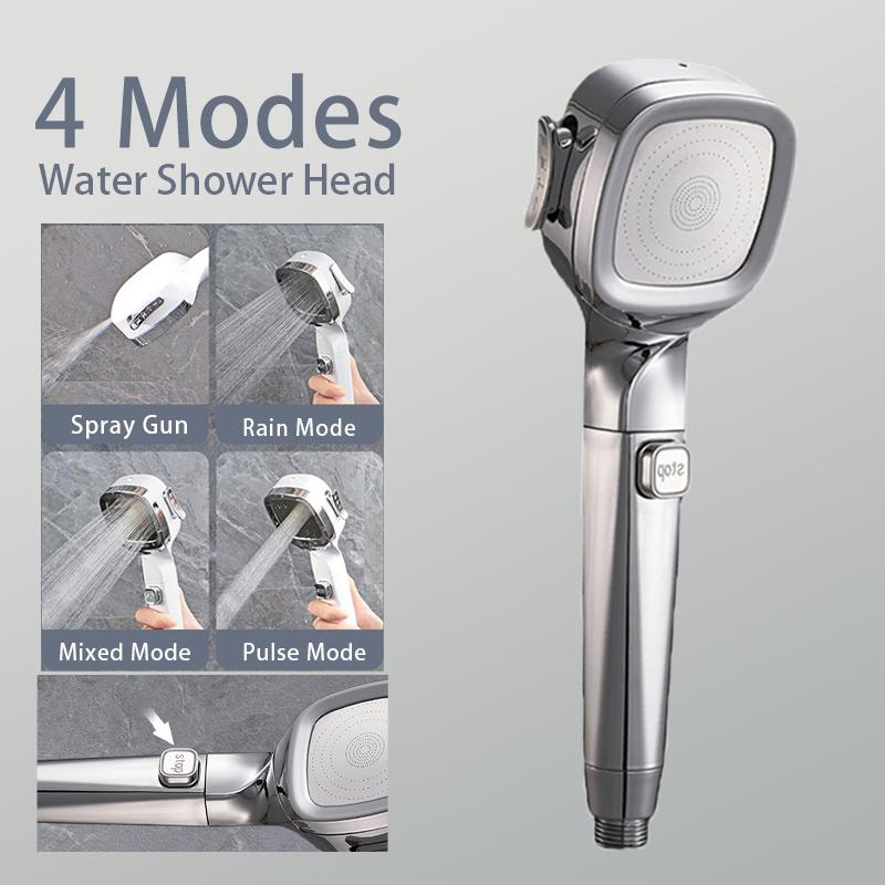 4-mode Handheld Pressurized Shower Head ...