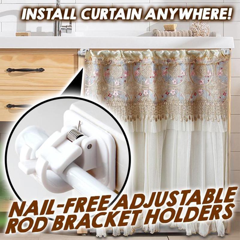 Nail-free Adjustable Rod Bracket Holders...