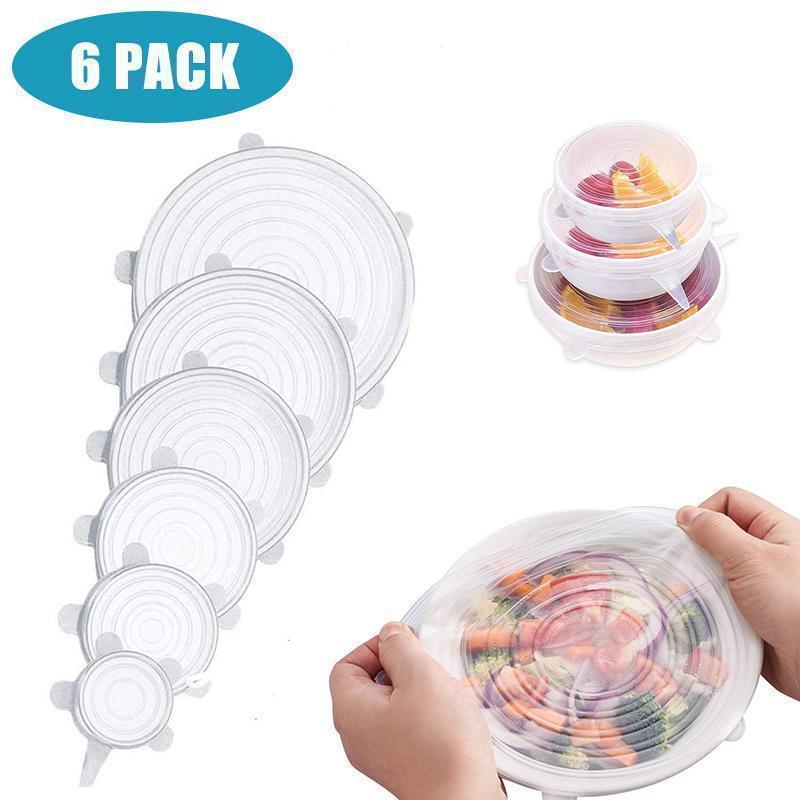 Stretchable Food Silicone Lid, 6 pieces/...