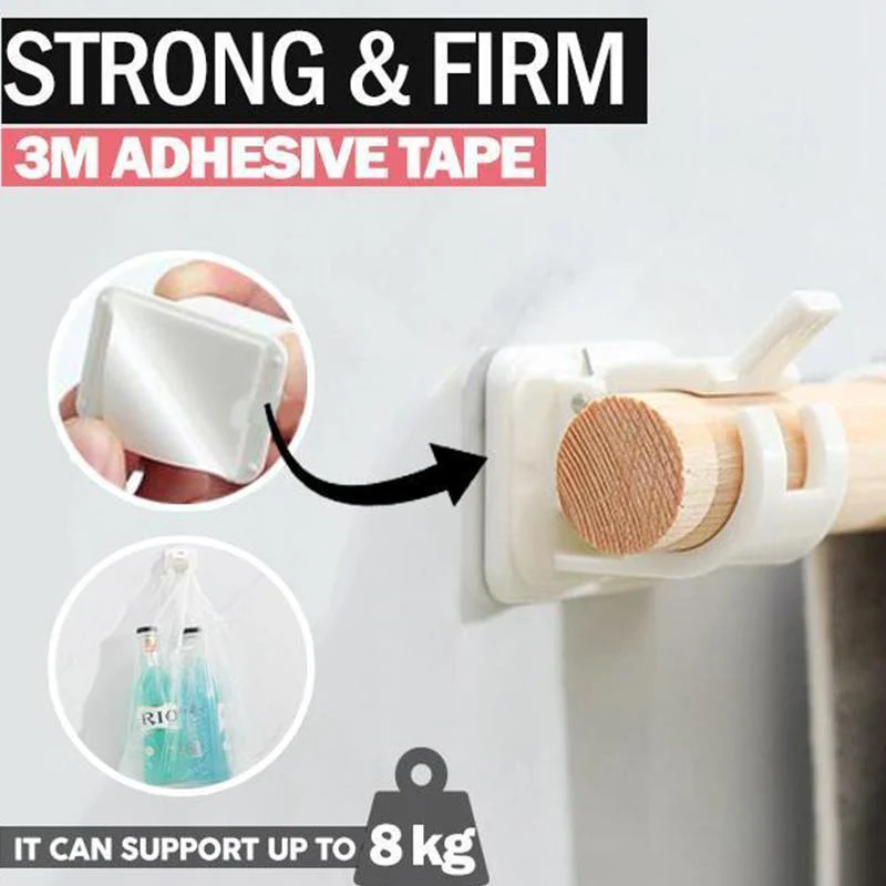 Nail-free Adjustable Rod Bracket Holders (2pcs) Nail-free Adjustable Rod Bracket Holders (2pcs)