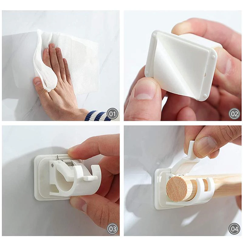 Nail-free Adjustable Rod Bracket Holders (2pcs) Nail-free Adjustable Rod Bracket Holders (2pcs)